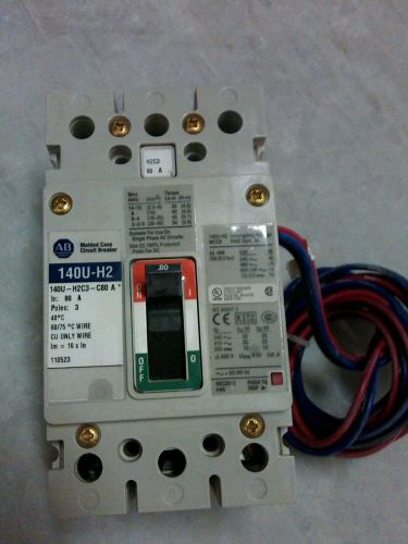 Allen-Bradley 140U-H2C3-C80 3 Pole 80A Circuit Breaker (9861)