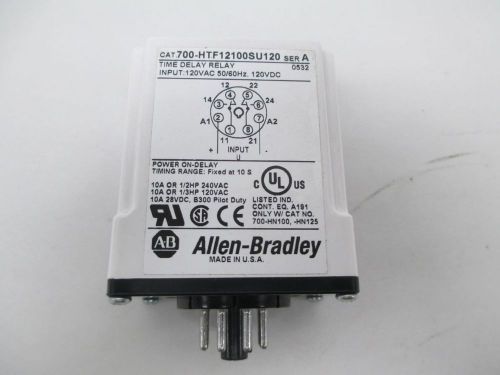 NEW ALLEN BRADLEY 700-HTF12100SU120 TIMING RELAY SER A 120V-AC/DC D294778