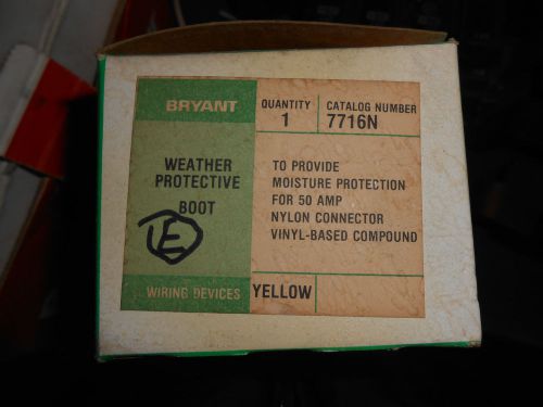 BRYANT WEATHER PROTECT. BOOT 7716N MOIST. PROT. 50 AMP NYLON CONN.