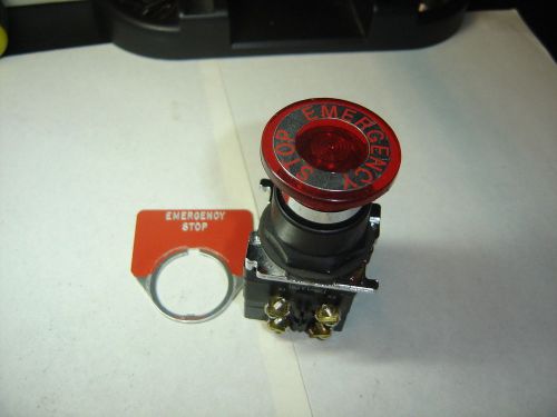 CUTLER HAMMER 10250T SERIES  PUSH-PULL ILL RED (E-STOP) SWITCH 2 NO CONTACTS