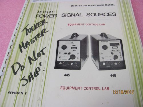Ail 445 &amp; 446 [445a &amp; b also] operation and maintenance manual - revision e for sale