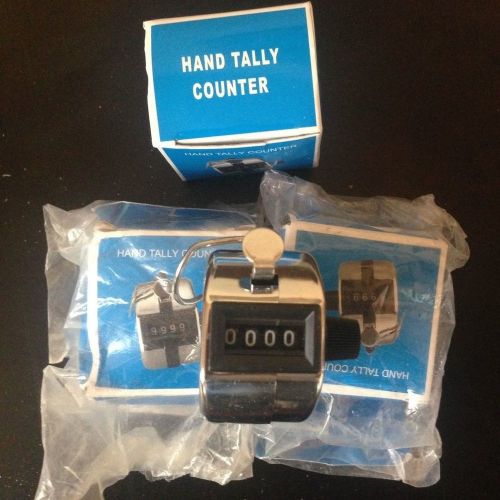 3 HAND TALLY COUNTERS  4 digit counts 0-9999 manual clicker counter