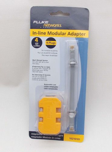 Fluke networks 10210101 4-wire in-line modular adapter with k-plug new for sale