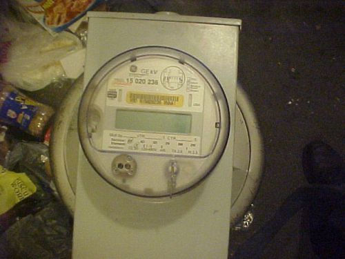 Three phase gekv fitzall 120/480v watthour meter and base for sale