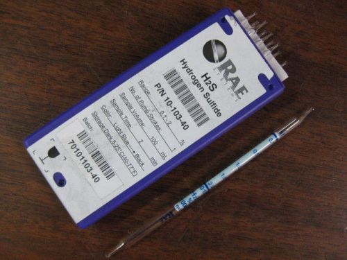 10 lot rae colorimetric h2s hydrogen sulfide gas detection stain tube 10-103-40 for sale