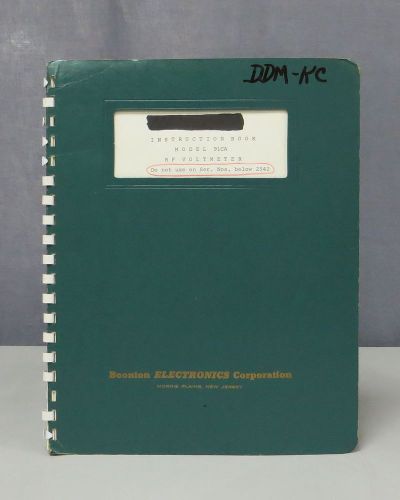 Boonton RF Voltmeter Model 91CA S/N 2542+ Instruction Book