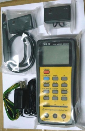 DER EE DE-5000 High Accuracy Handheld LCR Meter w/ TL-21, TL-22, TL-23, AC/DC