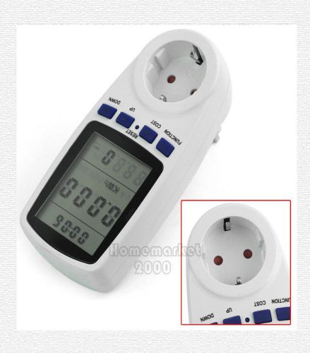 EURO power meter, Watt Volt Amps power monitor, 230V/50Hz energy meter, digital
