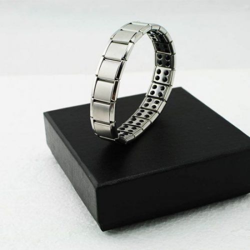 Silver titanium health bracelet power nano energy germanium magnetic balance for sale