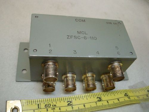 MCL ZFSC-6-110 RF POWER SPLITTER / COMBINER 6 TO 1 BNC SILVER PLATED NOS