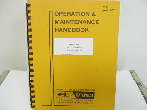 Datapulse 110B Pulse Generator Operation &amp; Maintenance Handbook