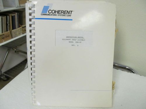 Coherent EQH-8P Equipment Shelf Assembly Instruction Manual w/schematics-Rev. D