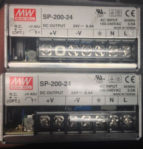 Lot of 2 Mean Well Switching Power Supply 200W 24V 8.4A W/ PFC Function SP20024