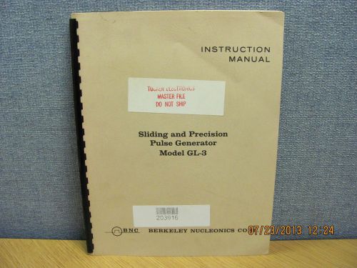 Berkeley model gl-3: sliding&amp;precision pulse generator- instruction manual 17954 for sale