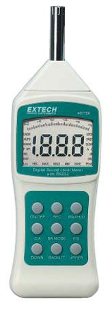 Extech 407750 Sound Level Meter, Digital, w/RS232