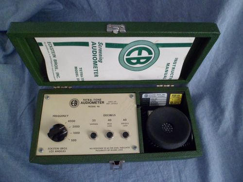 RARE Eckstein Bros. Inc. EB 46 Tetra Tone Auidometer Hearing Test Analysis Case