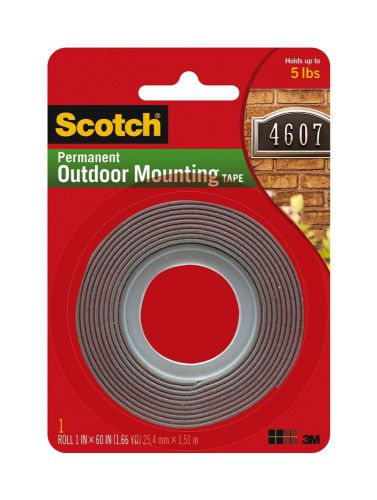NEW Scotch Exterior Mounting Tape, 1-Inch by 60-Inch