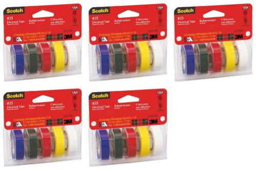 (5)3M Scotch 10457NA #35 Electrical Tape Value Pack Professional Quality