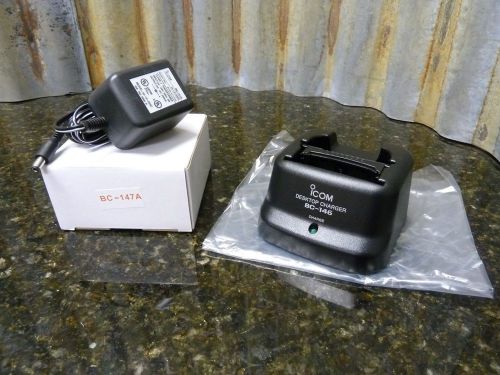 Brand New iCOM BC-146 Charger &amp; BC-147A Adapter Fast Free Shipping Included