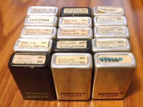Lot of 15 Motorola Micor Low Band VHF RECEIVE RX Radio Channel Element Crystals