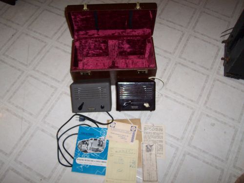 Vintage Vocatron CC-2 Intercom with case read description speakers 12AU6 Tubes
