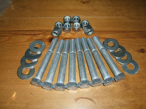 1/2-13 x 3-3/4&#034; hex cap bolts w/washers,lock nuts stainless steel (8 ea) for sale