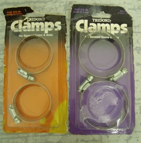 2 packages of 2 tridon clamps never used cd-28 &amp;cd-36 4 total made in usa (g4) for sale