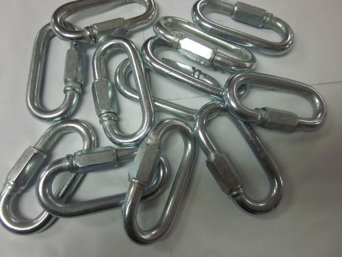 LOT OF 12 ~ 11mm 7/16&#034; X 3-7/8&#034; ZINC PLATED HOOK QUICK LINKS LINK BOAT HOLD ETC