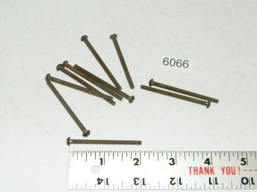6-32 x 2 slotted round head solid brass machine screws vintage qty 10 for sale