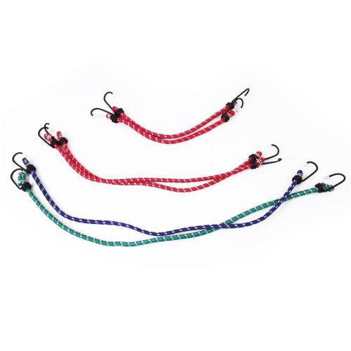 6pk multicolored 12&#034; 18&#034; 24&#034; bungee elastic cords w/ hook ends for sale