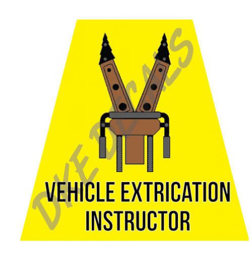VEHICLE EXTRICATION INSTRUCTOR  HELMET TETS TETRAHEDRONS STICKER YELLOW