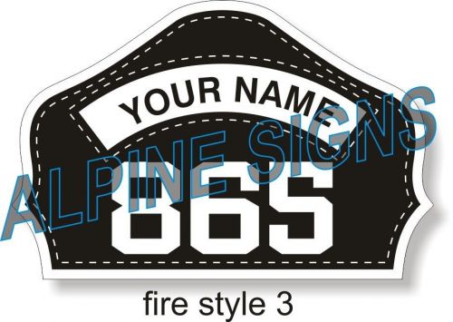 Fire Firefighter Helmet Shield sticker - Style 3 - Custom just for You! 4.2&#034;x2.8