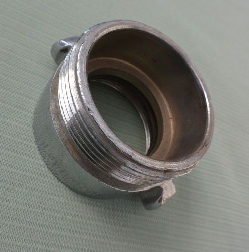 2 1/4&#034; npsh female x 2.5&#034; nh - fire hose chrome adapter for sale