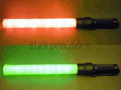 Trafic baton wand, 6 red led with 6 green led blink &amp; steady-glow, use 2 d-size for sale