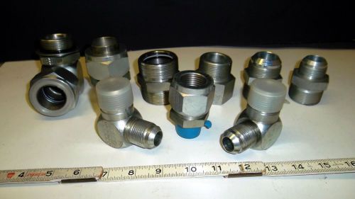 LENZ HYDRAULIC FITTINGS / 1 MISCELLANEOUS UNIDENTIFIED MIXED LOT OF 9 PIECES