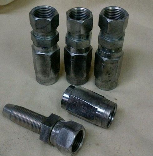 Lot of 4 reusable hose fittings female jic -10 x -10 (5/8&#034;) hose nos for sale