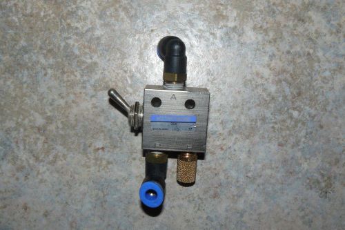 Koganei 31v manual pneumatic valve lever type 3 port nc/no w/ fittings for sale