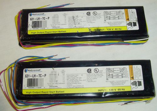 New - qty (2)  universal 631-lh-tc-p 120v high output rapid start ballasts for sale
