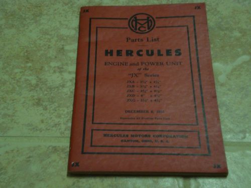 1952 Hercules JX Series six 6 cylinder engine parts list