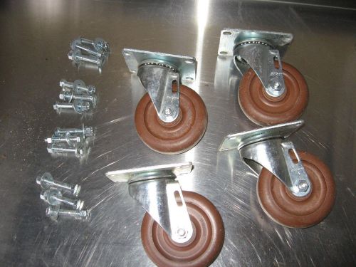 HI TEMP wheels for oven (4) Colson Thermo Casters 4 in. Diam. ALL 4 SWIVEL.