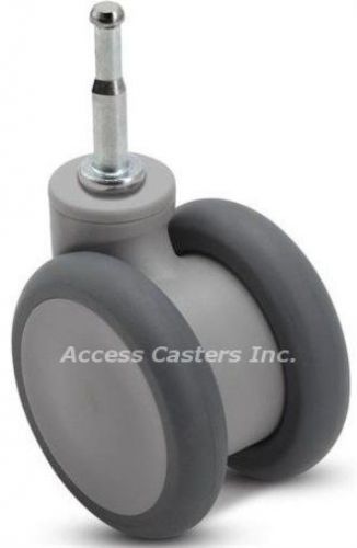 65SGNS 65MM 5/16&#034; x 1 1/2&#034; Grip Neck Twin Wheel Swivel Caster, 110 lb. Capacity