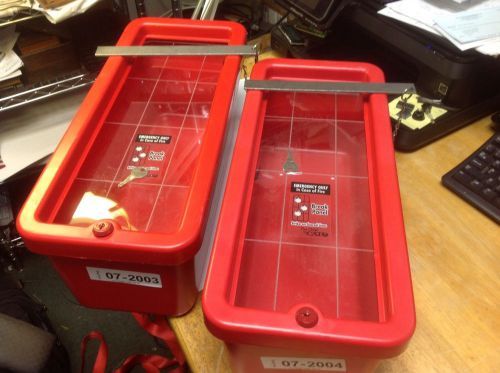 2 CATO THE CHIEF RED HEAVY DUTY PLASTIC FIRE EXTINGUISHER CABINET 105-10WWC $49