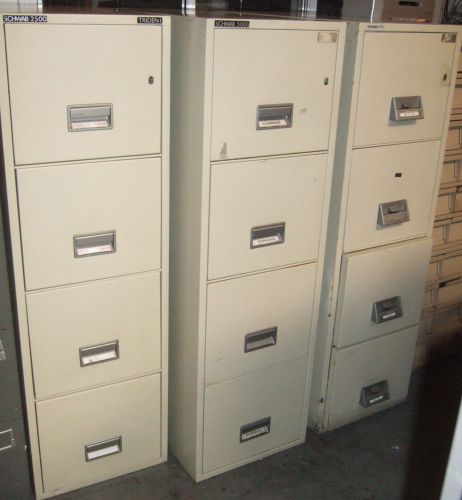 Schwab 1000 Fire Proof 4 Drawer Metal File Cabinet 16.5&#034; x 31&#034; x 54&#034;