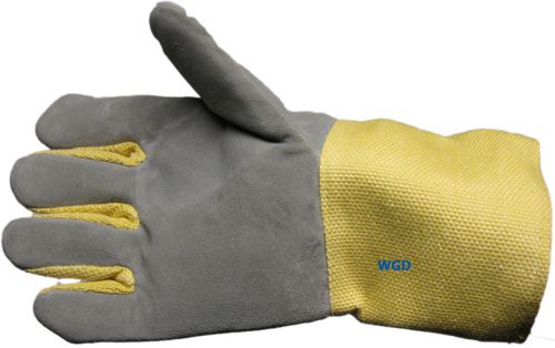 1 Pair of High Heat Split Cowhide Mittens, Large High Heat Gloves 13.5&#034;