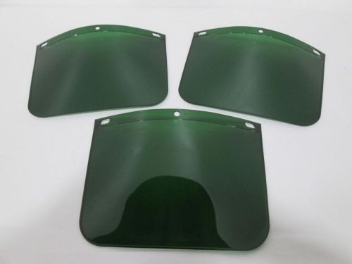 Lot 3 new fibre-metal 4118 dark green-s face shield 10-1/2x8in 3-hole d283086 for sale