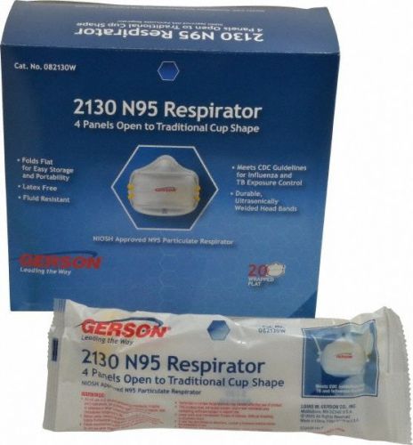 Gerson 082130W N95 Individually Bagged Particulate Respirator (Box of 20)