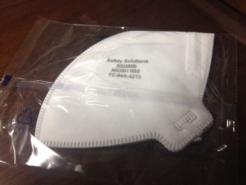N95 NIOSH SSI3500 Flat Fold Respirator Lot of 20 Masks By: Safety Solutions