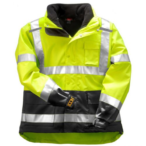 3 in 1 premium ansi compliant breathable, insulated high visibility outerwear -l for sale