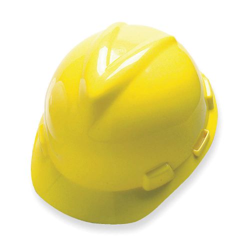 Hard hat, frtbrim, slotted, pinlk, yellow 463944 for sale