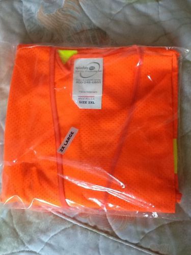 New spi safety vest 2x-large/3x-large orange class 3, level 2 for sale